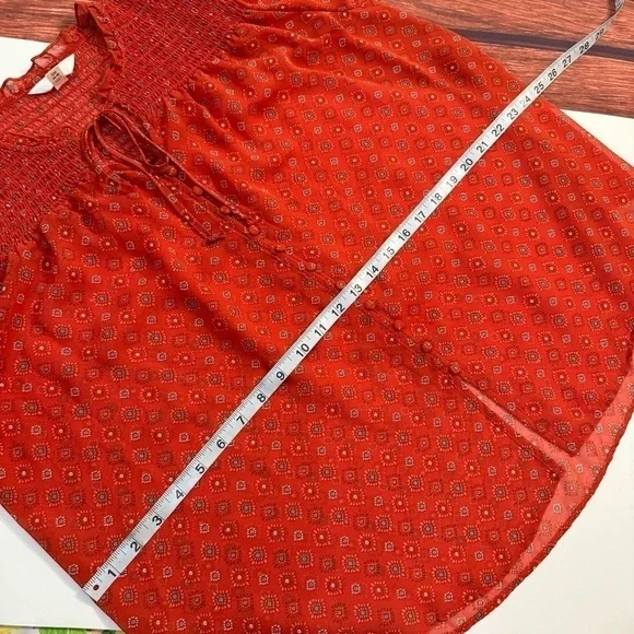 Time and Tru Peasant Top Orange Small - Picture 8 of 9